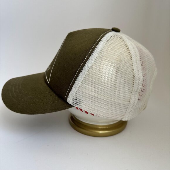 Vintage Enjoy The Journey Billabong Trucker Hat Olive Green Beige Cap Snap Back - Picture 4 of 10